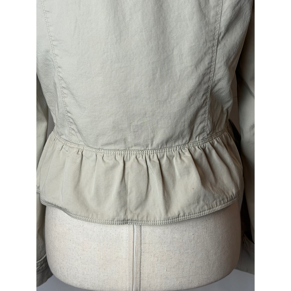 Burberry London Jacket‎ Women 6 Tan Military Peplum Hem Coat Luxury Preppy Plaid - Picture 11 of 16